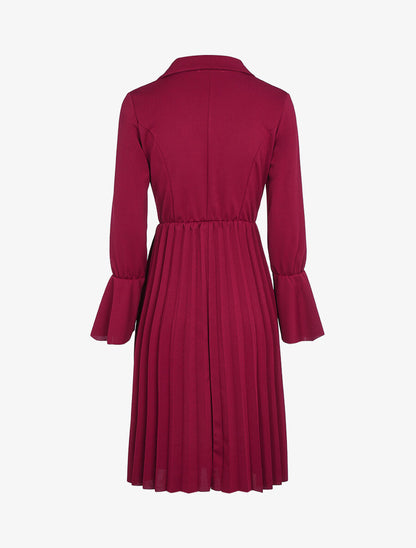 Robe style officier à bas gaufré - Lie de vin - 2