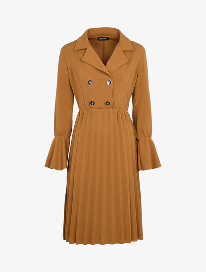 Robe style officier à bas gaufré - Camel - 1