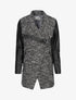 Manteau chiné à détails simili - Noir - 1