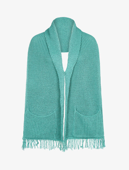 Poncho style écharpe à poches - Vert d&