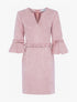 Robe en suédine à volants et perles - Rose - 3