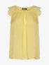 Top satiné épaules dentelle - jaune - 3