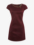 Robe daim chainette au col - aubergine - 3