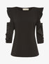 Top bras nus et volantés - noir - 1