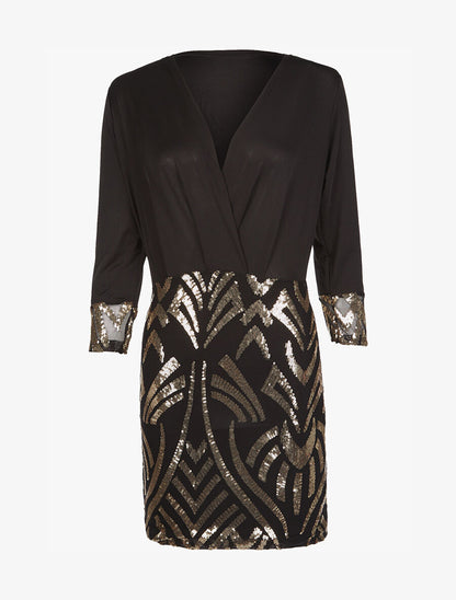Robe bas à sequins - noir - 1