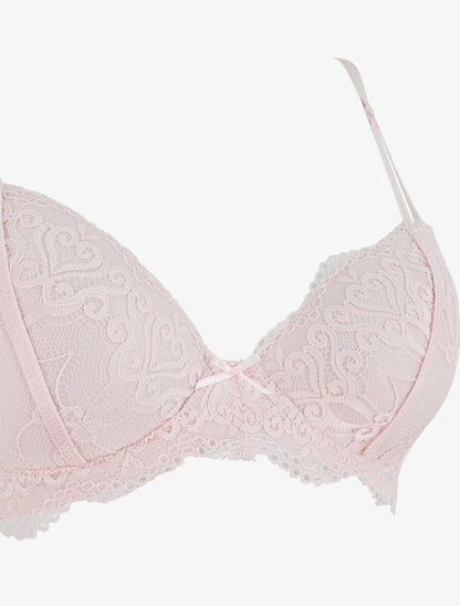 Ensemble push up en dentelle fantaisie - Rose - 4