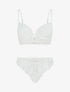Ensemble soutien-gorge push up et tanga en dentelle - Blanc - 1