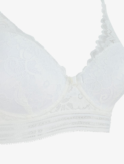 Ensemble emboitant en dentelle motif floral - Blanc - 3