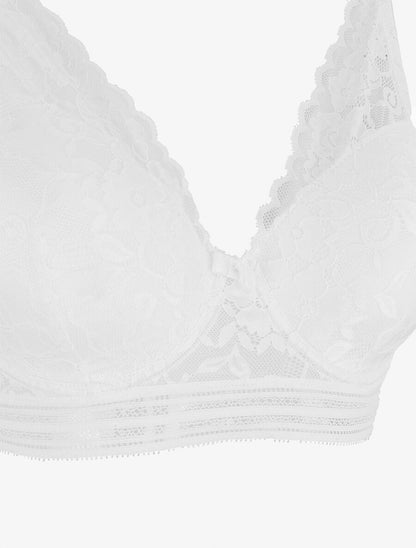 Ensemble push up uni en dentelle - Blanc - 3
