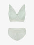 Ensemble push up uni en dentelle - Vert d&