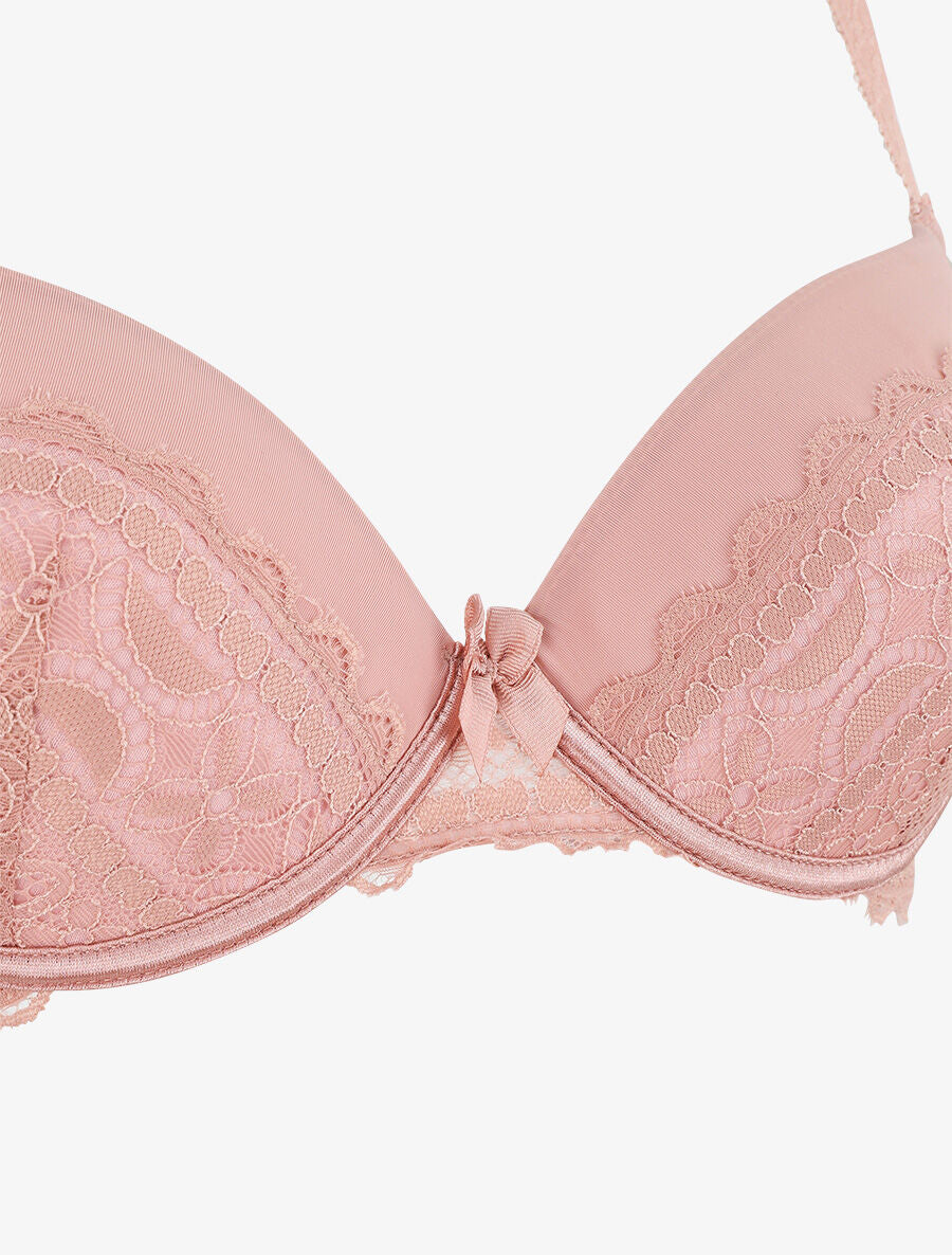 Ensemble lingerie à dentelle - Vieux rose - 4