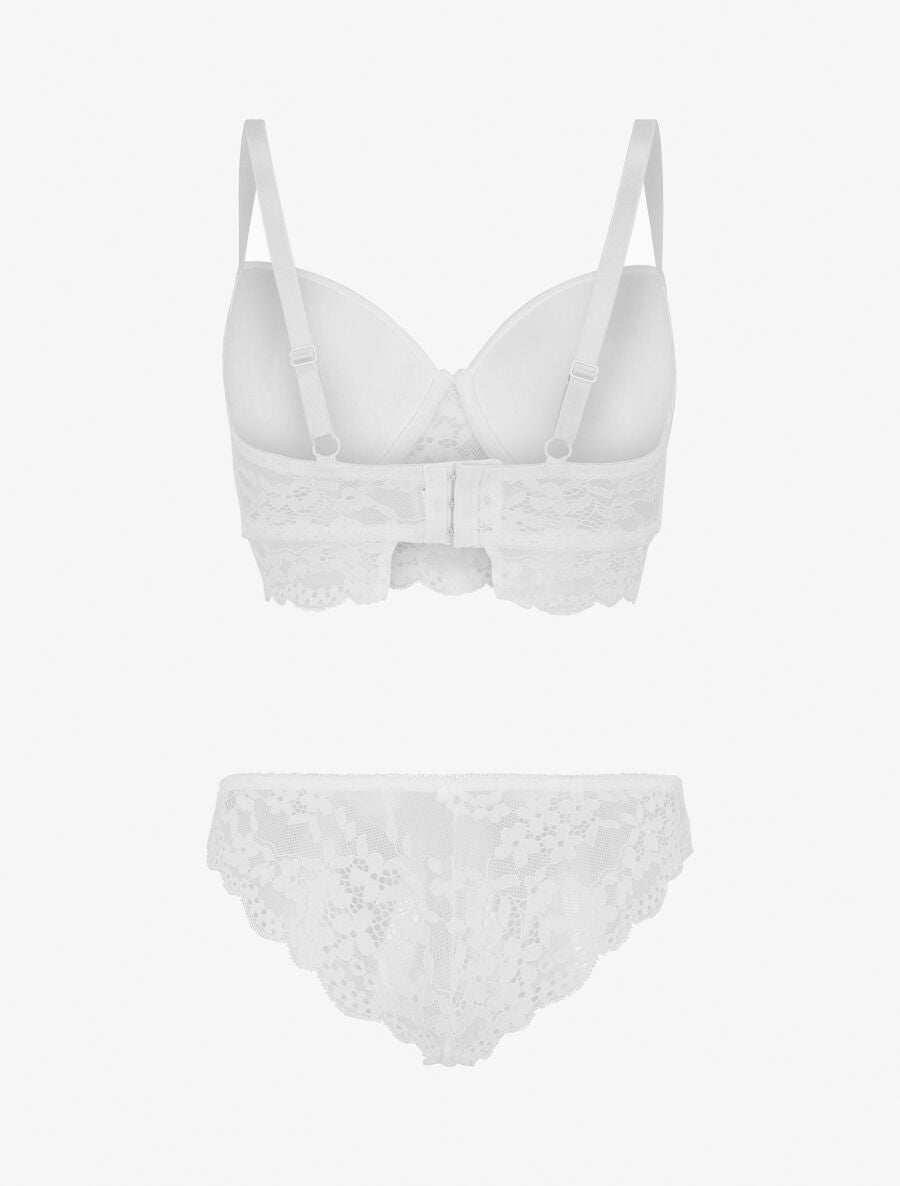 Ensemble push up et bande en dentelle - Blanc - 2