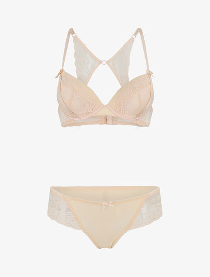 Ensemble push up dos nageur en dentelle - Nude - 2