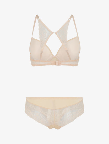 Ensemble push up dos nageur en dentelle - Nude - 3
