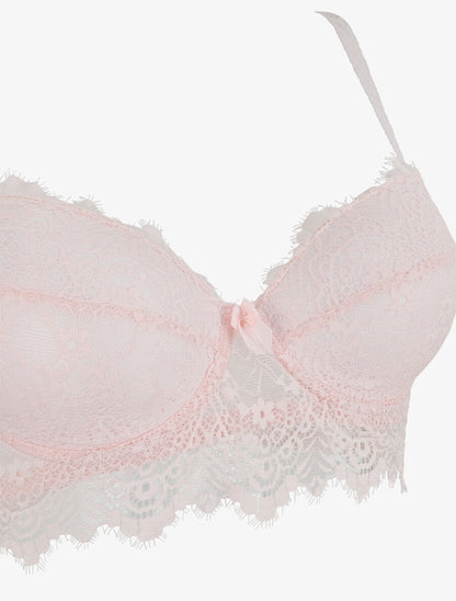 Ensemble lingerie en dentelle - Rose pastel - 4