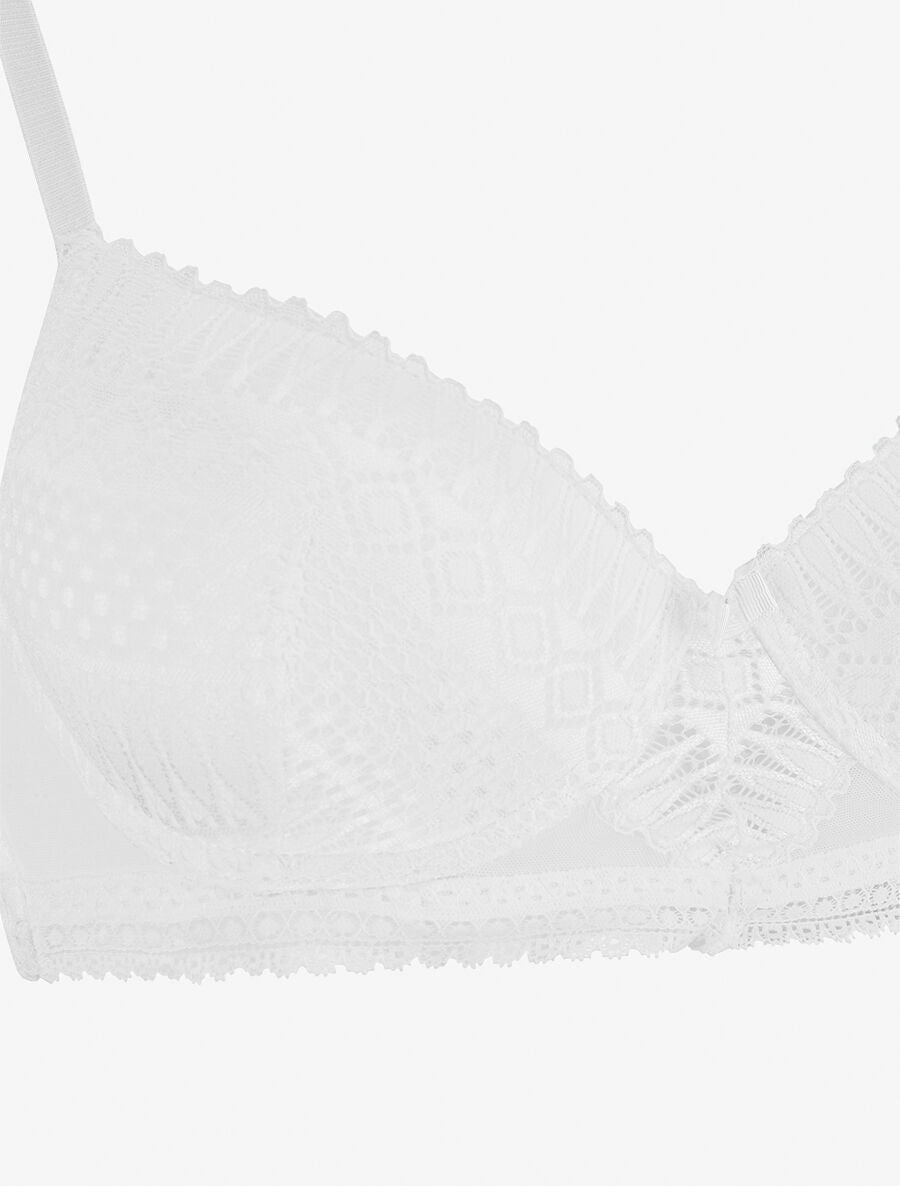 Ensemble push up à pois en dentelle - Blanc - 3