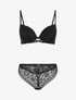 Ensemble soutien-gorge et tanga en dentelle - Noir - 1