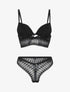 Ensemble push up bandeau en dentelle - Noir - 4