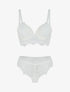 Ensemble push up bande en dentelle - Blanc - 1