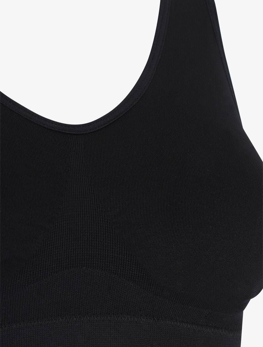 Brassière unie avec coussinets amovibles - Noir - 3