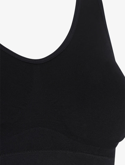 Brassière unie avec coussinets amovibles - Noir - 3