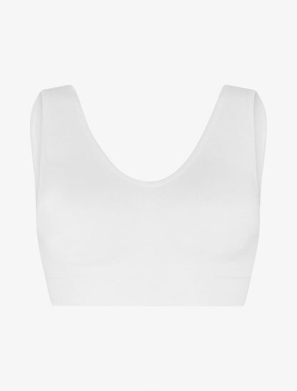 Brassière unie avec coussinets amovibles - Blanc - 1