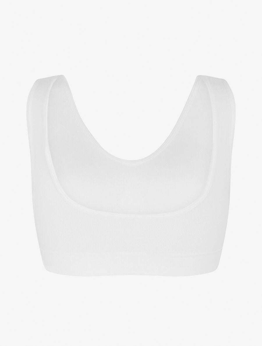 Brassière unie avec coussinets amovibles - Blanc - 2