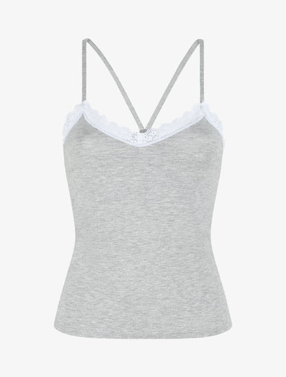Ensemble pyjama débardeur et short uni - Gris clair - 6