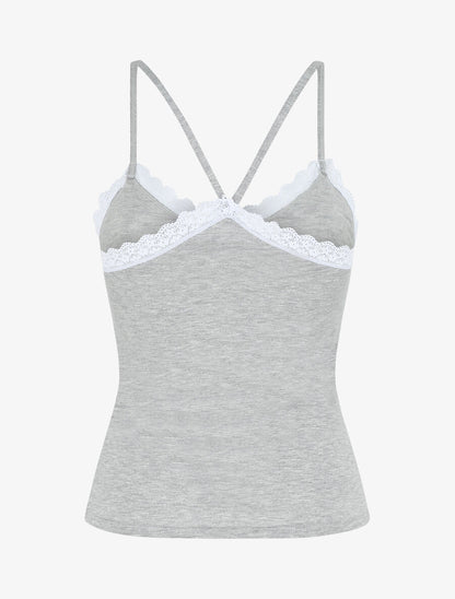 Ensemble pyjama débardeur et short uni - Gris clair - 2