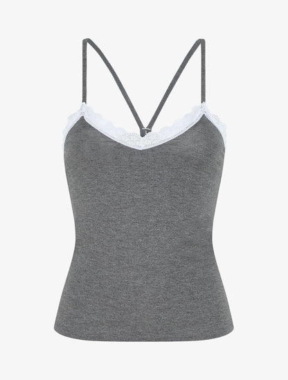 Ensemble pyjama débardeur et short uni - Gris foncé - 6