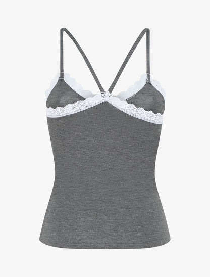 Ensemble pyjama débardeur et short uni - Gris foncé - 2