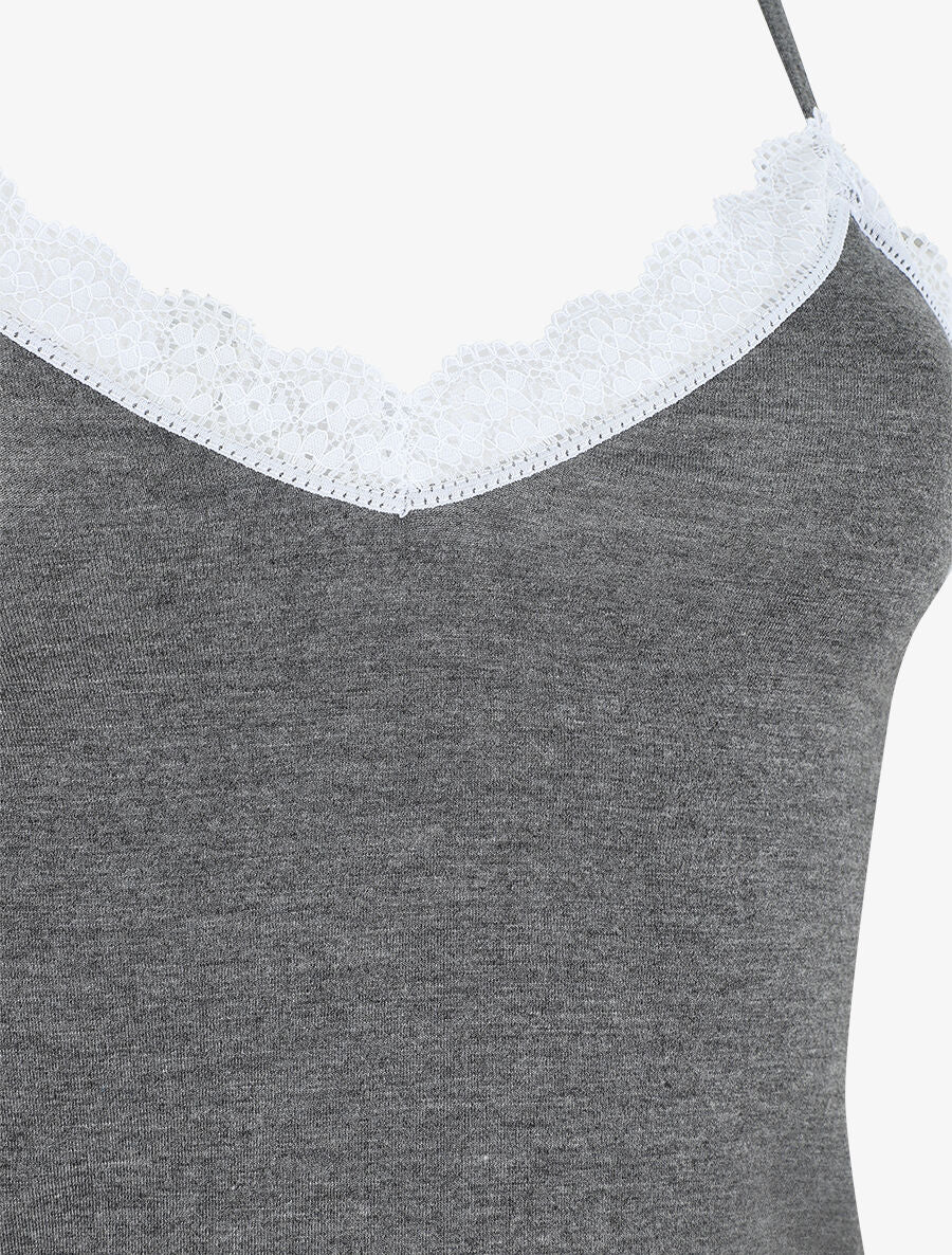 Ensemble pyjama débardeur et short uni - Gris foncé - 3