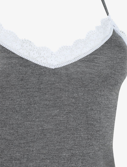 Ensemble pyjama débardeur et short uni - Gris foncé - 3