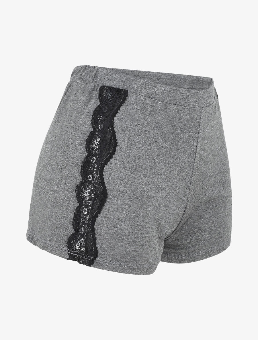 Ensemble pyjama en dentelle - Gris foncé - 5