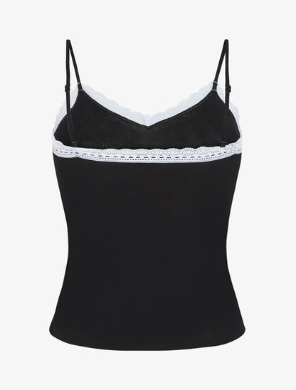 Ensemble pyjama côtelé débardeur et short - Noir - 2