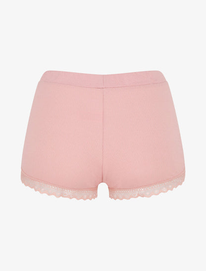 Ensemble pyjama en dentelle côtelé - Rose - 5