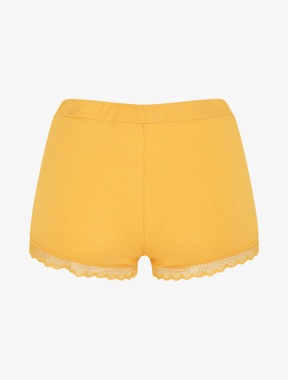 Ensemble pyjama en dentelle côtelé - Jaune - 5