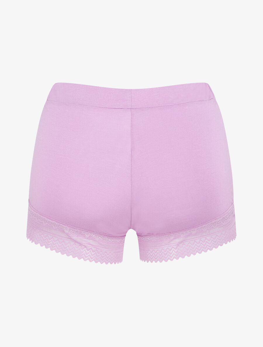 Ensemble pyjama en dentelle et boutons décoratifs - Lilas - 5