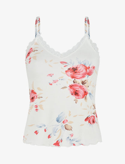 Ensemble pyjama en dentelle à motif floral - Blanc - 6