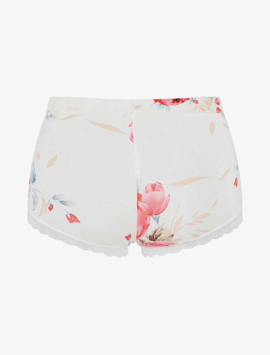 Ensemble pyjama en dentelle à motif floral - Blanc - 5
