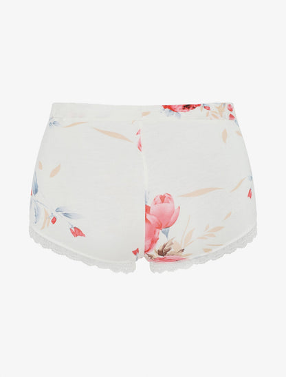 Ensemble pyjama en dentelle à motif floral - Blanc - 5