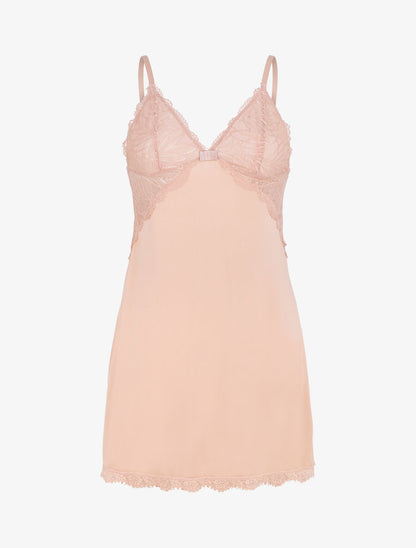 Robe nuisette à buste dentelle - Rose - 1