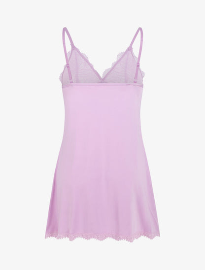 Robe nuisette à buste dentelle - Lilas - 2
