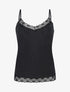 Ensemble pyjama uni à détail dentelle - Noir - 1