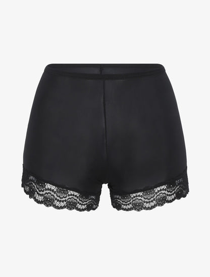 Ensemble pyjama uni à détail dentelle - Noir - 4