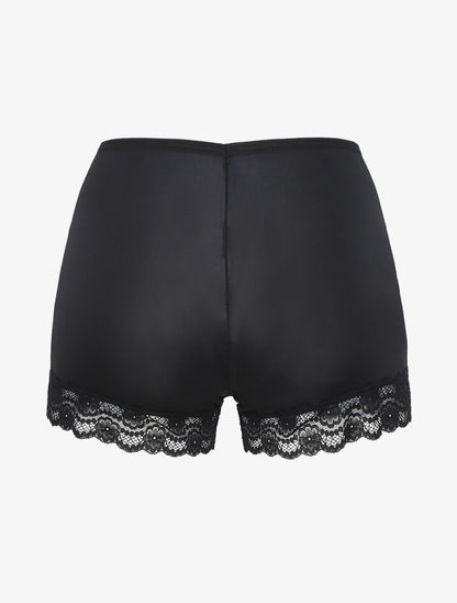 Ensemble pyjama uni à détail dentelle - Noir - 5