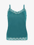Ensemble pyjama uni à détail dentelle - Vert sapin - 6
