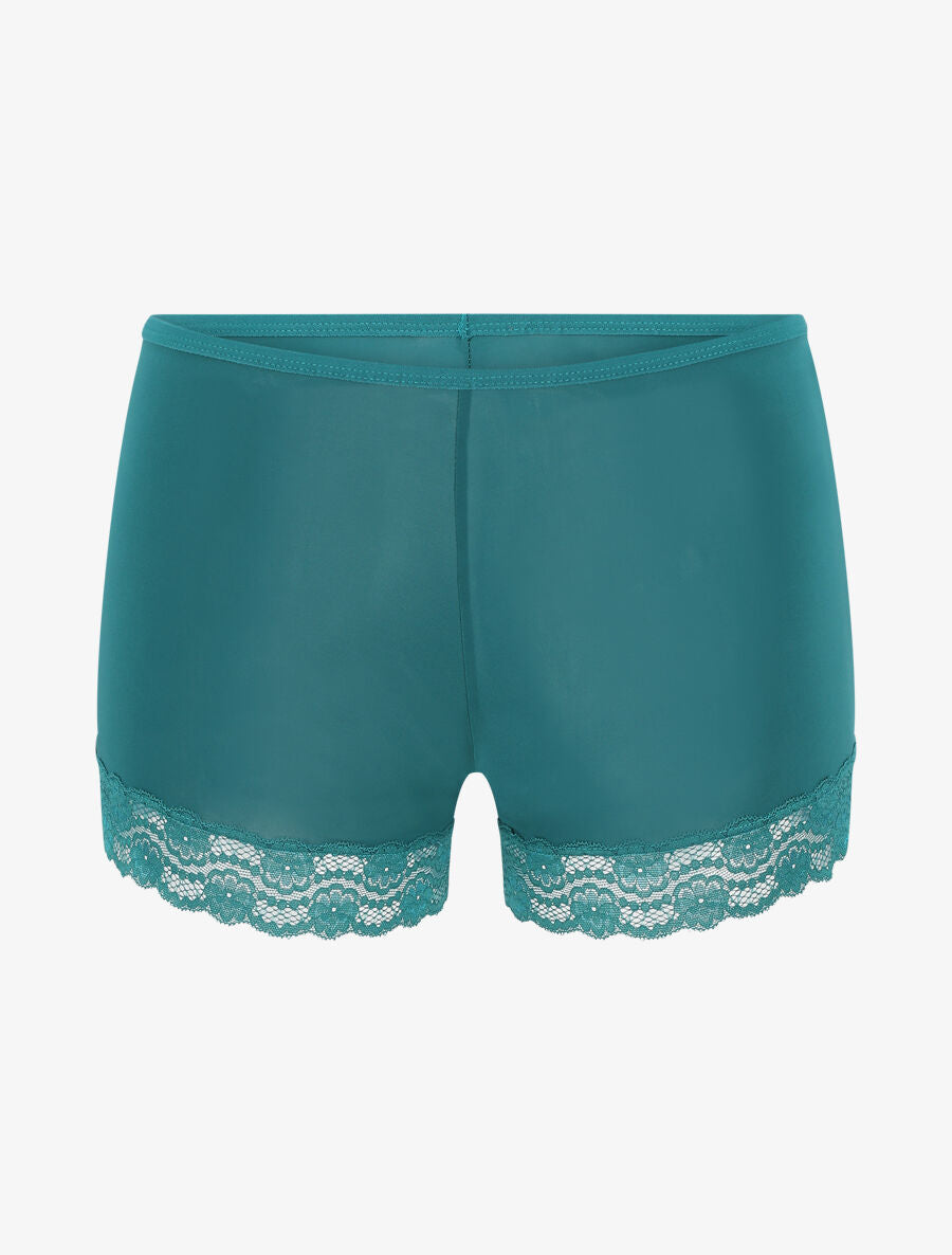 Ensemble pyjama uni à détail dentelle - Vert sapin - 4