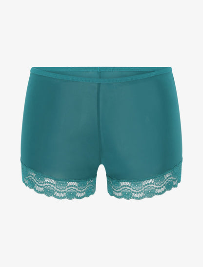 Ensemble pyjama uni à détail dentelle - Vert sapin - 4