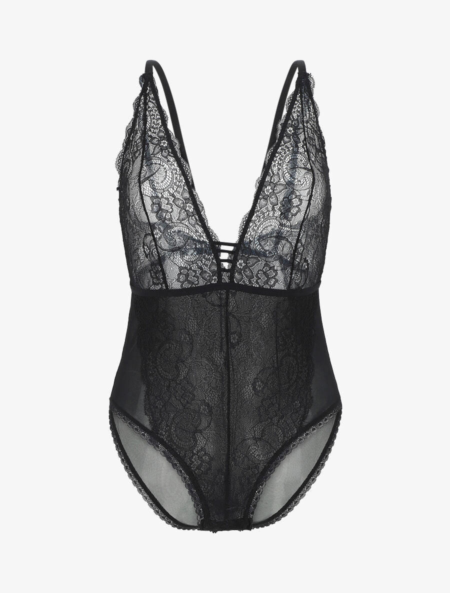 Body ajouré en dentelle - Noir - 2